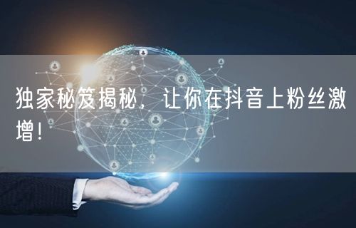独家秘笈揭秘,让你在抖音上粉丝激增!