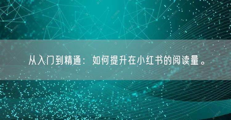 从入门到精通:如何提升在小红书的阅读量。